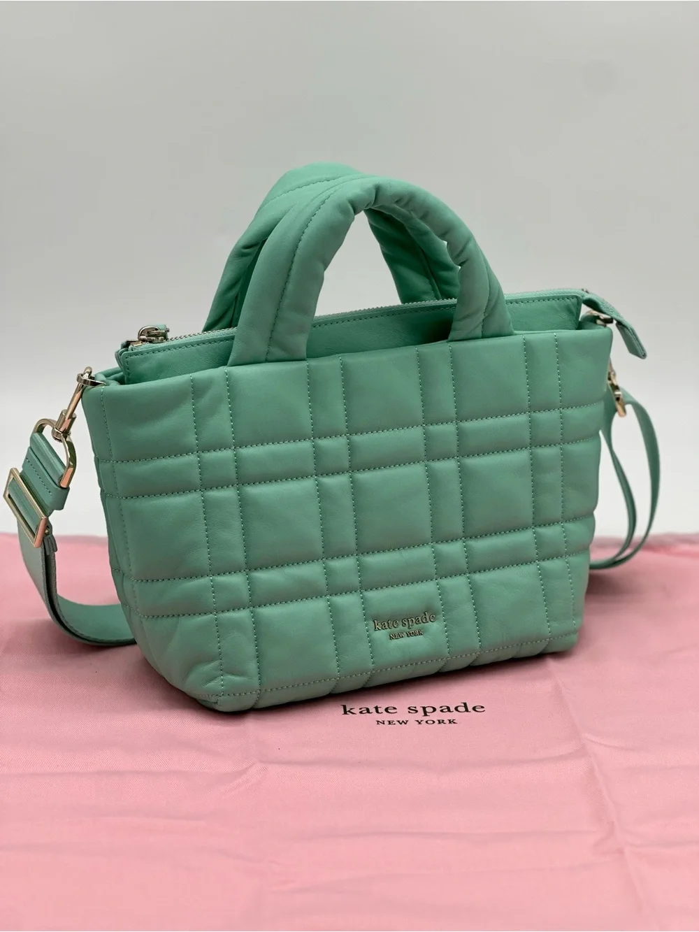 kate spade Quilted Mint Green Top-Handle Crossbody Bag